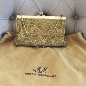 Morris Moskowitz Gold Beaded Clutch